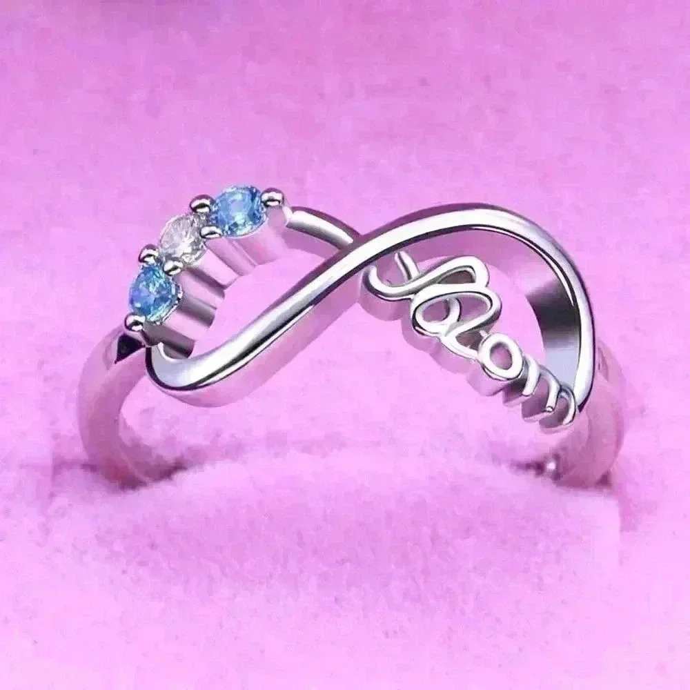 New 14k Gold Plated Silver Sapphire Mom Ring